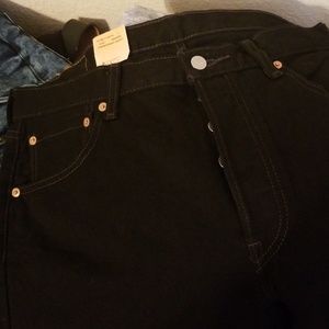 Levi's straight leg mens black jeans